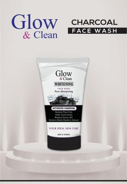 Glow & Clean Whitening Charcoal Face Wash Acne Free Brighting Face Wash 120 Ml