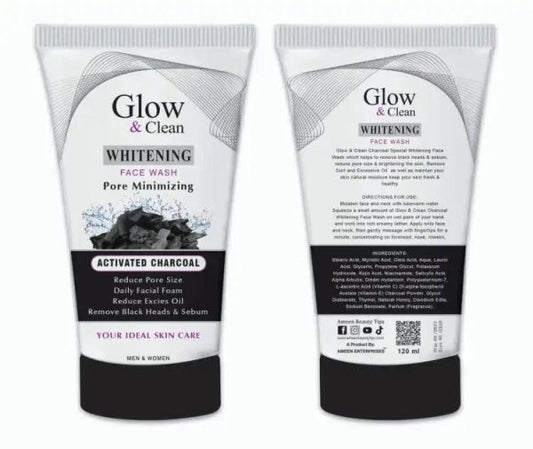 Glow & Clean Whitening Charcoal Face Wash Acne Free Brighting Face Wash 120 Ml